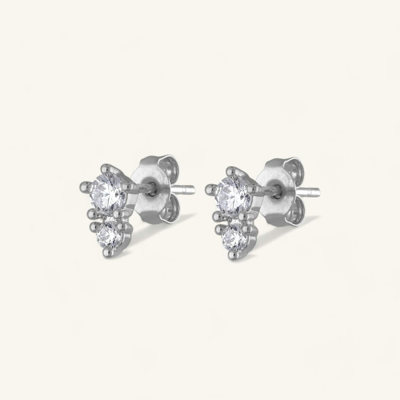 Gaia Crystal Studs in Sterling Silver