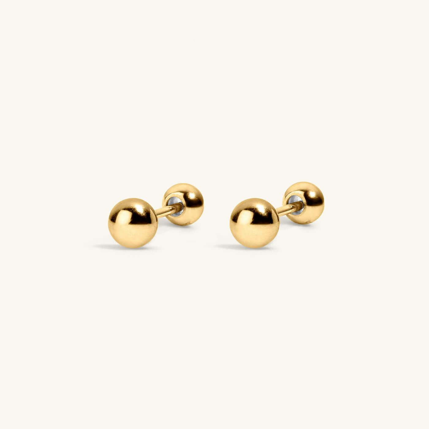 Little Sphere Studs in Titanium (Gold)