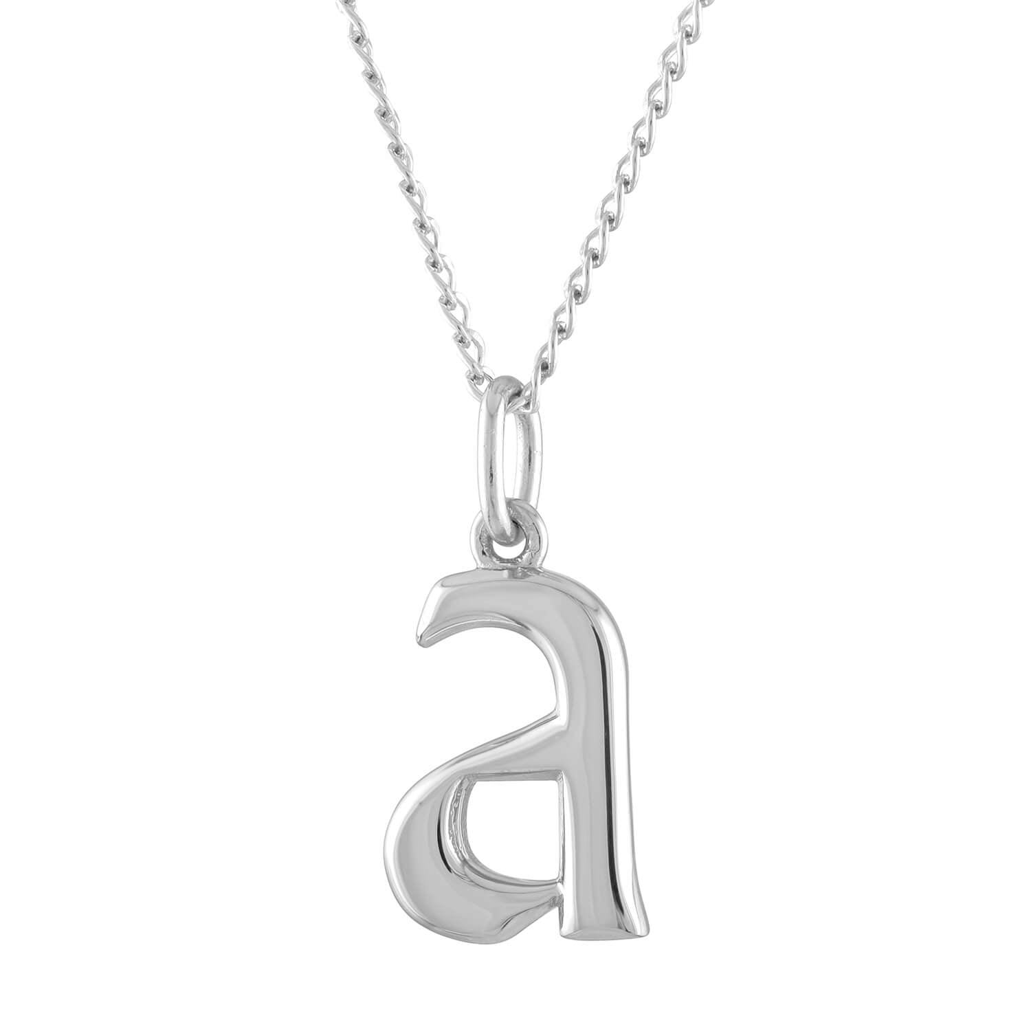 Initial Charm Necklace Sterling Silver