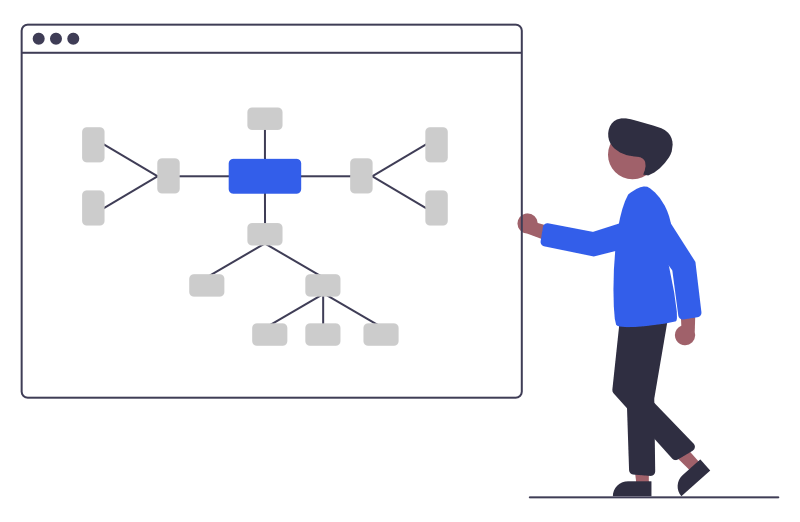 Persons looking at a diagram