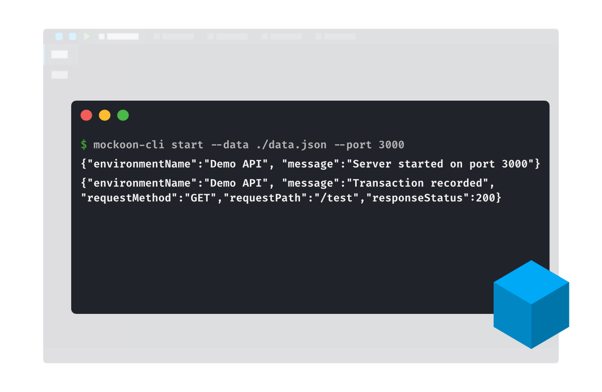 Mockoon CLI start and list commands screenshot