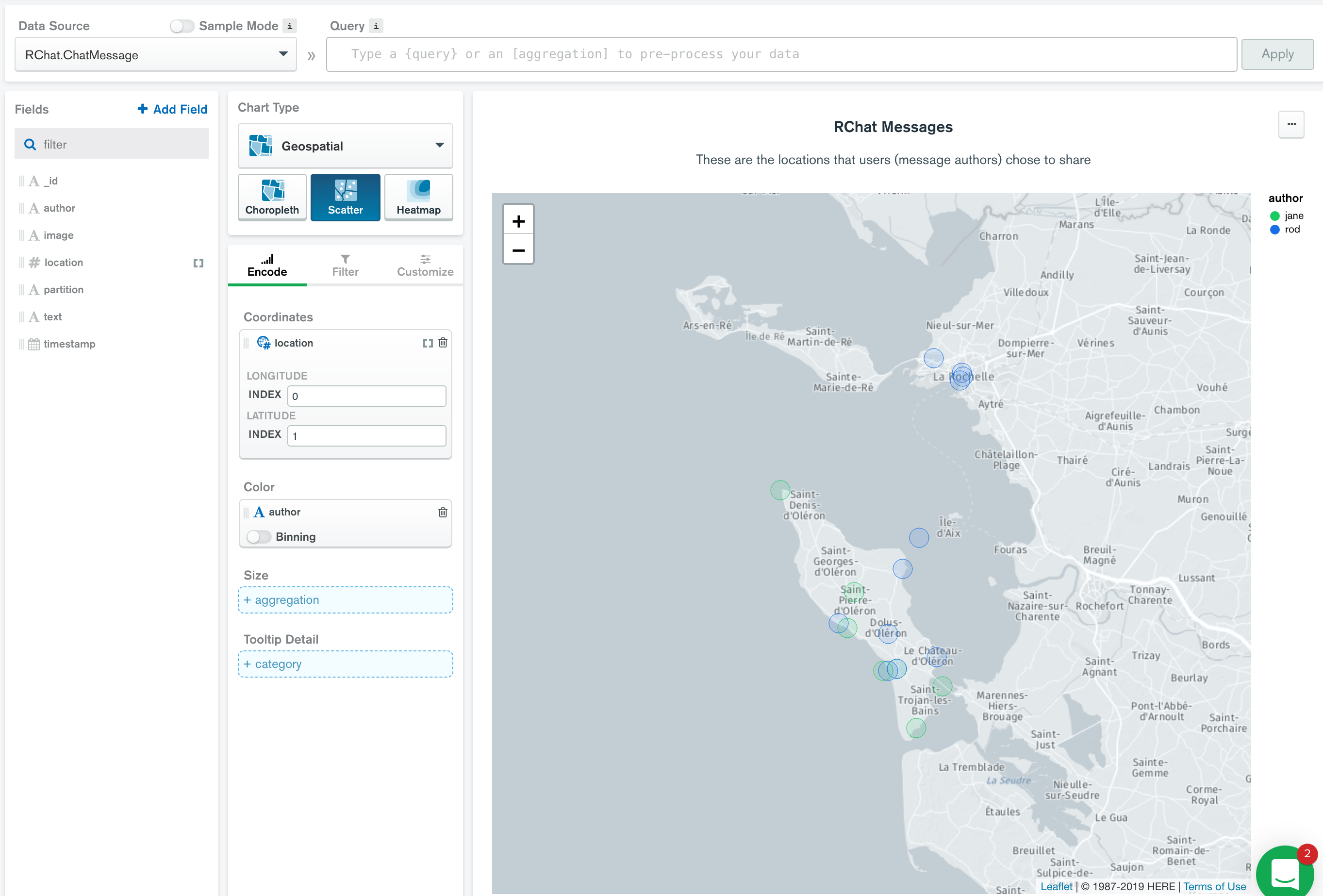 Charts screen capture of configuring a new chart