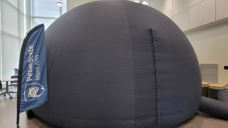 The inflated dome of the Mont Alto planetarium.