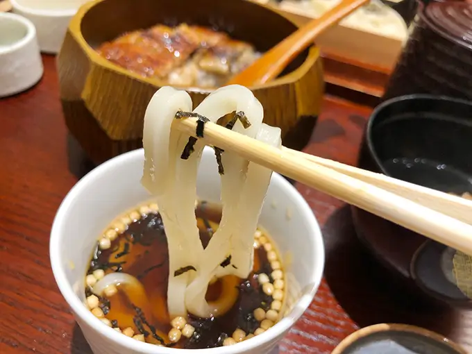 うなぎの中庄 イオンモール白山店　ひつまぶし うどんセット　ざるうどん