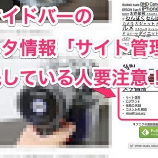 【要注意！】WordPressを使ったブログのサイドバーに「サイト管理」を残している人は即、外した方が良いぞ…！