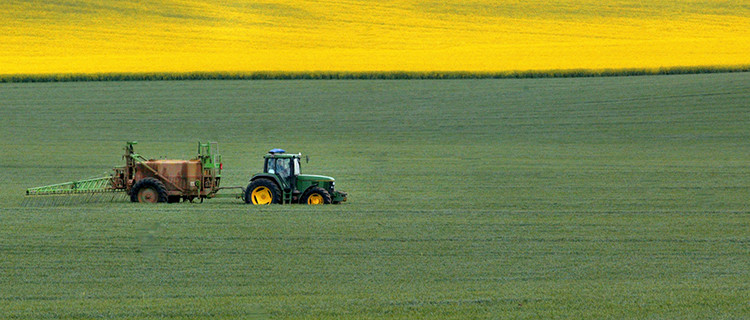 Blick auf eine landwirtschaftliche Fläche