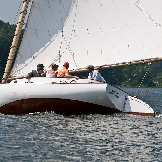 Group of people on Breck Marshall catboat