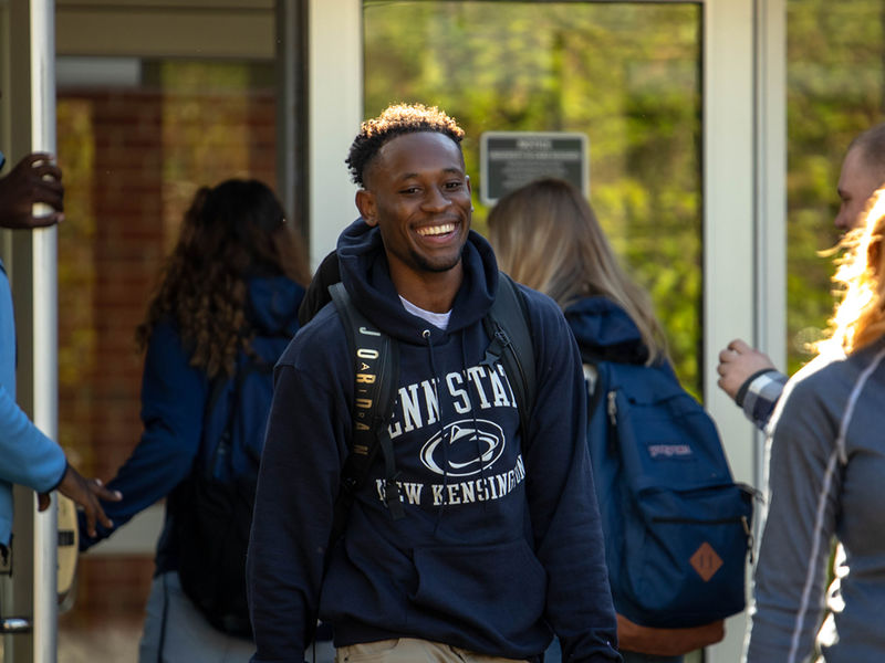 Photo of student outside the Athletic Center