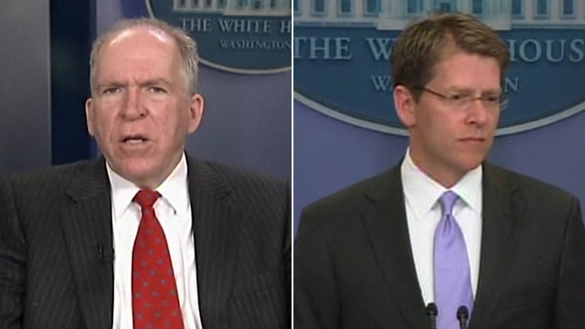 John Brennan (left) and Jay Carney (right)