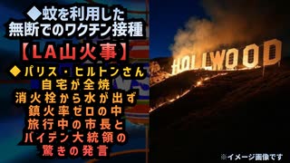 ◆蚊を利用した無断でのワクチン接種【LA山火事】◆パリス・ヒルトン邸が全焼◆ロサンゼルス山火事消火栓から水が出ず、鎮火率ゼロの中で旅行中の市長とバイデン大統領の驚きの発言