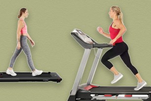 A woman running on a treadmill