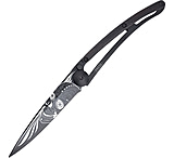 Image of Deejo Black Tattoo Latino Skull 37g Folding Knife