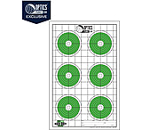 OpticsPlanet Exclusive EZ2C Targets Red Dot Optics Style 6, Green and Black Ink on High Quality White Paper, 25 Pack, EZ2CRD06