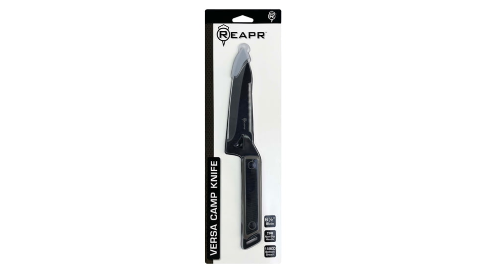 Reapr Versa Camp Fixed Blade Knife, 6.5in, 3Cr13 Stainless Steel, Black, Black, CTLR-027-TAN-RPR