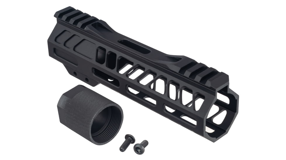 TRYBE Defense AR-15 M-LOK 7in Extra Lightweight Handguard w/ Cut Away Rail, Black, 7 Inch, HDG7CR-BL