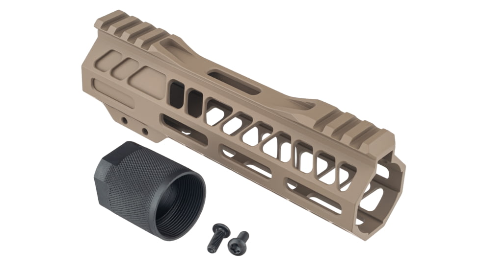 TRYBE Defense AR-15 M-LOK 7in Extra Lightweight Handguard w/ Cut-Away Rail, Flat Dark Earth, 7 Inch, HDG7CR-FDE