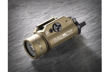 Image of Streamlight TLR-1 HL LED Rail-Mounted Tactical Flashlight, 800 Lumens w/Lithium Batteries, Flat Dark Earth, 69266