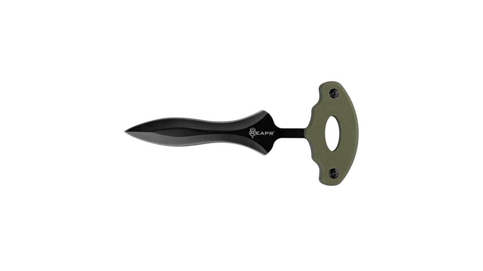 Reapr Push Dagger Fixed Blade Knife, 4in, 3Cr13 Stainless Steel, Green, Black, CTLR-033-GRN-RPR