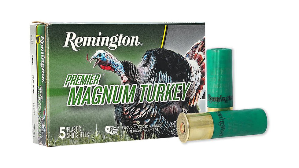 Remington Premier HV Magnum Copper Plated 12 Gauge 1 3/4 oz 3in 1300 ft/s #4 Centerfire Shotgun Ammo, 5 Rounds, 28029