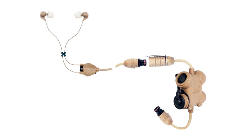 Silynx Clarus XPR Modular Sigle-Sided Headset w/CA0128-09 Cable Adapter, Tan, CXPRQH-D-012