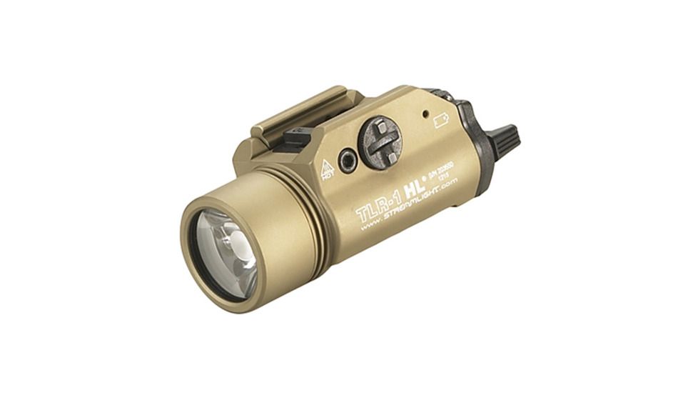 Streamlight TLR-1 HL LED Rail-Mounted Tactical Flashlight, 800 Lumens w/Lithium Batteries, Flat Dark Earth, 69266