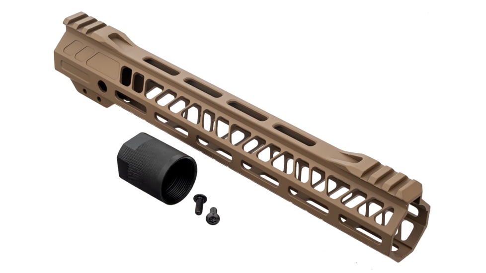 TRYBE Defense AR-15 M-LOK 12in Extra Lightweight Handguard w/ Cut-Away Rail, Flat Dark Earth, 12 Inch, HDG12CR-FDE