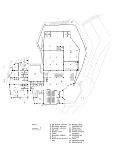 Architectural plans and sections showcasing the innovative design of the Qujing Culture Center.