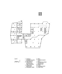 Architectural plans and sections showcasing the innovative design of the Qujing Culture Center.