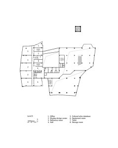 Architectural plans and sections showcasing the innovative design of the Qujing Culture Center.