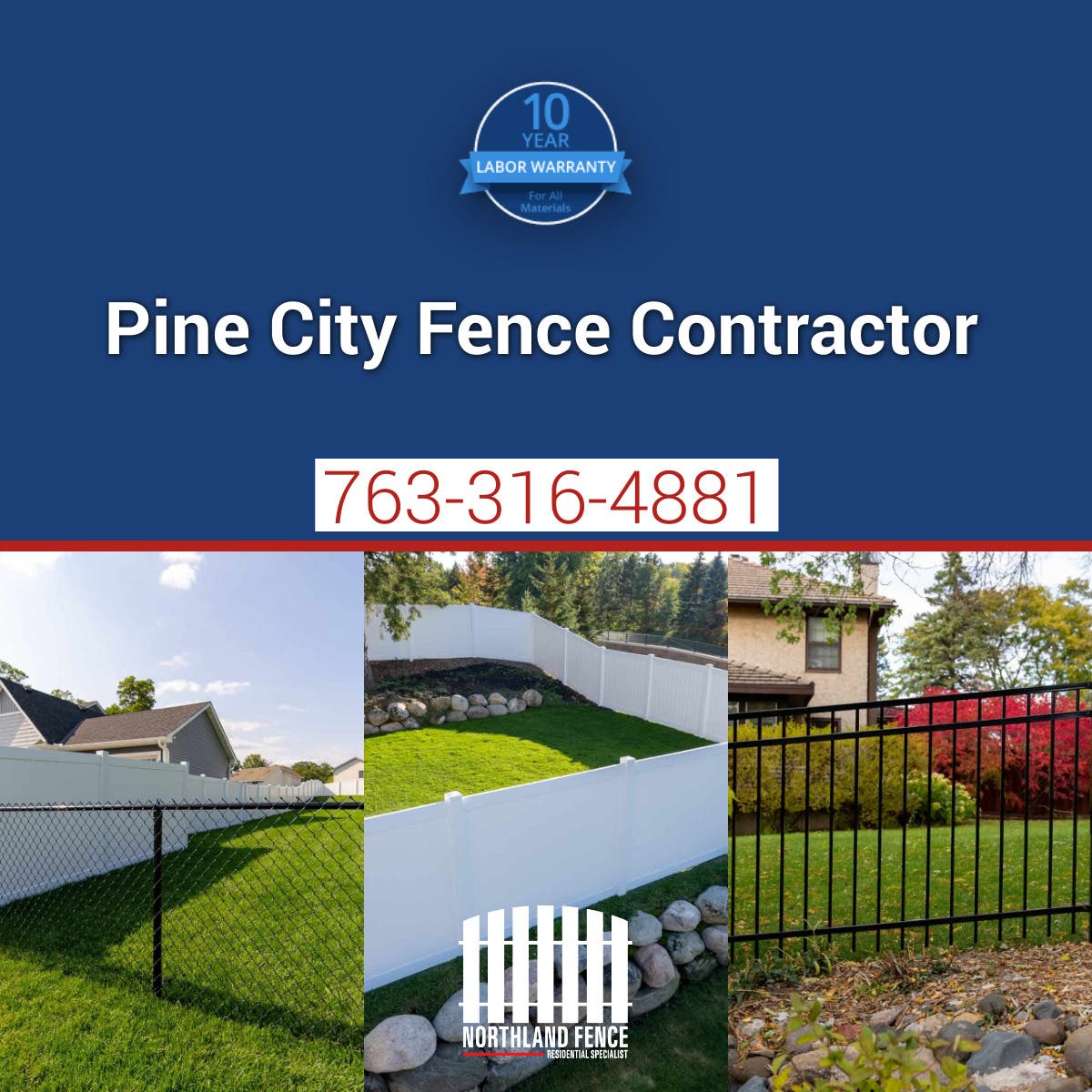 Pine City Fence Installation by Northland Fence