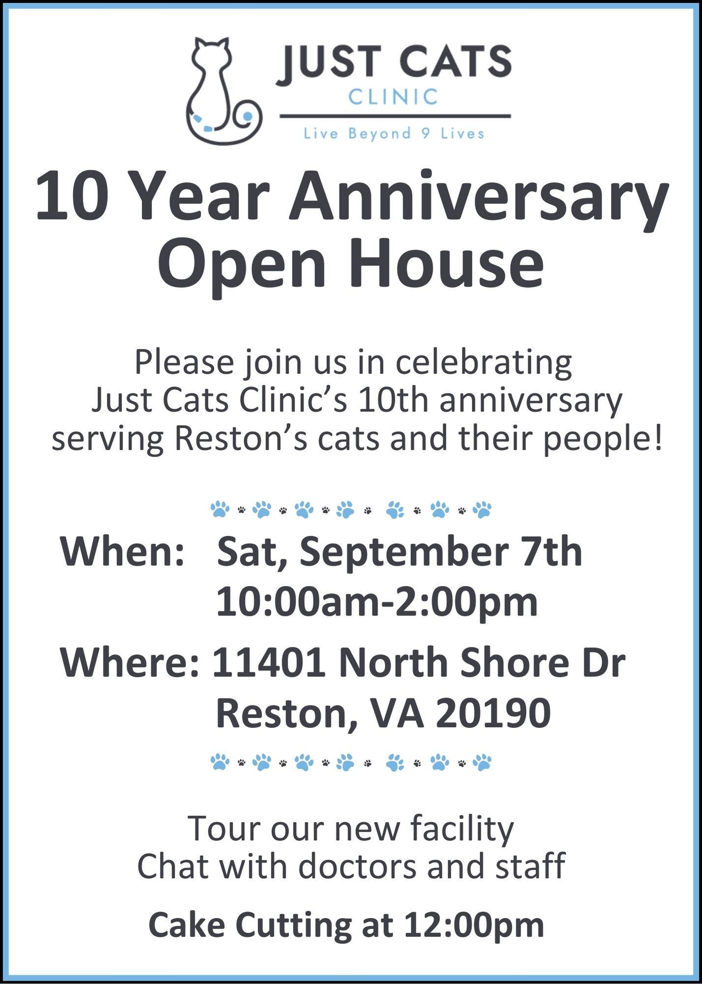 Just Cats Clinic' s 10 Year Anniversary Open House