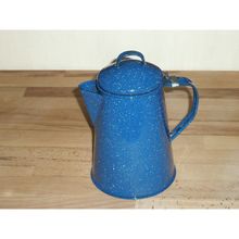 Vintage Blue Speckled Enamel Coffee Pot