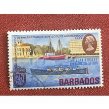 Barbados 1969 Scouts Independence Sea 50th 25c Used SG 394 Sc 324 stamp rowing