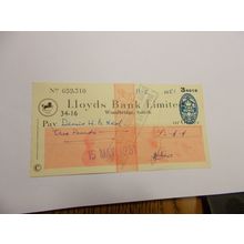 CHEQUE / LLOYDS USED BANK CHEQUE DATE 11 5 1951 (23/06)