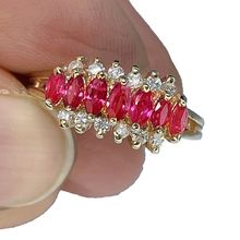 NOT SCRAP GOLD RUBIES DIAMONDS RING Unheated Ruby Diamond Ring, Report!, OFFER!