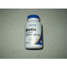 NUTRICOST VITAMIN B7 BIOTIN 10,000 MCG 240 CAPSULES & SERVINGS SEALED 09/26