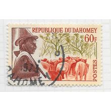 DAHOMEY 1963 CATTLE FARMER TOOL HAT COWS 60F POSTALLY USED