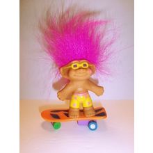 Vintage 1992 Troll on a Skateboard Pull Back Action Like New