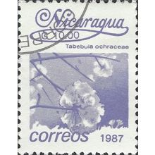 NICARAGUA, FLOWER, Tabebuia ochraceae, Corteza amarillia, lilac 1983, $10.00