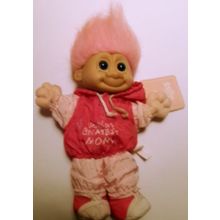 Vintage Russ World's Greatest Mom 8" Troll in Pink Track Suit with Hangtag #2287