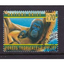 UN UNITED NATIONS 1998 GENEVA HQ RAINFOREST PRESERVATION 70c USED /CTO SG G349