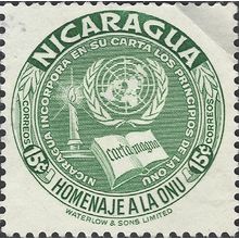 NICARAGUA, United Nations Organization, green 1954, 15c