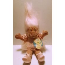 Vint. Russ 7" TuTu Ballerina Soft Body Troll Original Hangtag Plastic Hair Cover