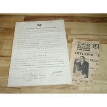 Certificate Union Castle Shipping Line From Count Ciano, Mussolini's Son In Law