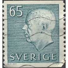 SWEDEN, King Gustav Adolf VI, green-blue 1971, 65ore, #4