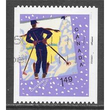 CANADA $1.49 CHRISTMAS XMAS NOEL SKIING SKIER ADMIRING MOUNTAIN SNOW VIEW