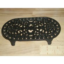 French Shabby Chic Black Metal Trivet / Stand