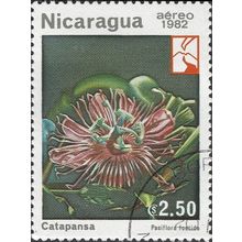 NICARAGUA, FLOWER, Passiflora foetida, dark green 1982, $2.50