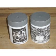 Two Vintage French White Glass Storage Jars