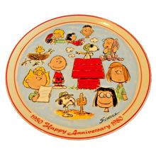 SNOOPY CHARLIE BROWN PEANUTS CERAMIC 30TH ANNIVERSARY PLATE 10"D 1980 SCHMID